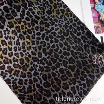 % 100 polyester leopar baskılı gazlı bez kumaş